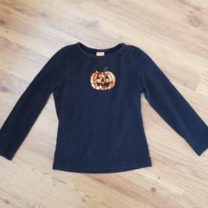 Sequin pumpkin black long sleeve t-shirt